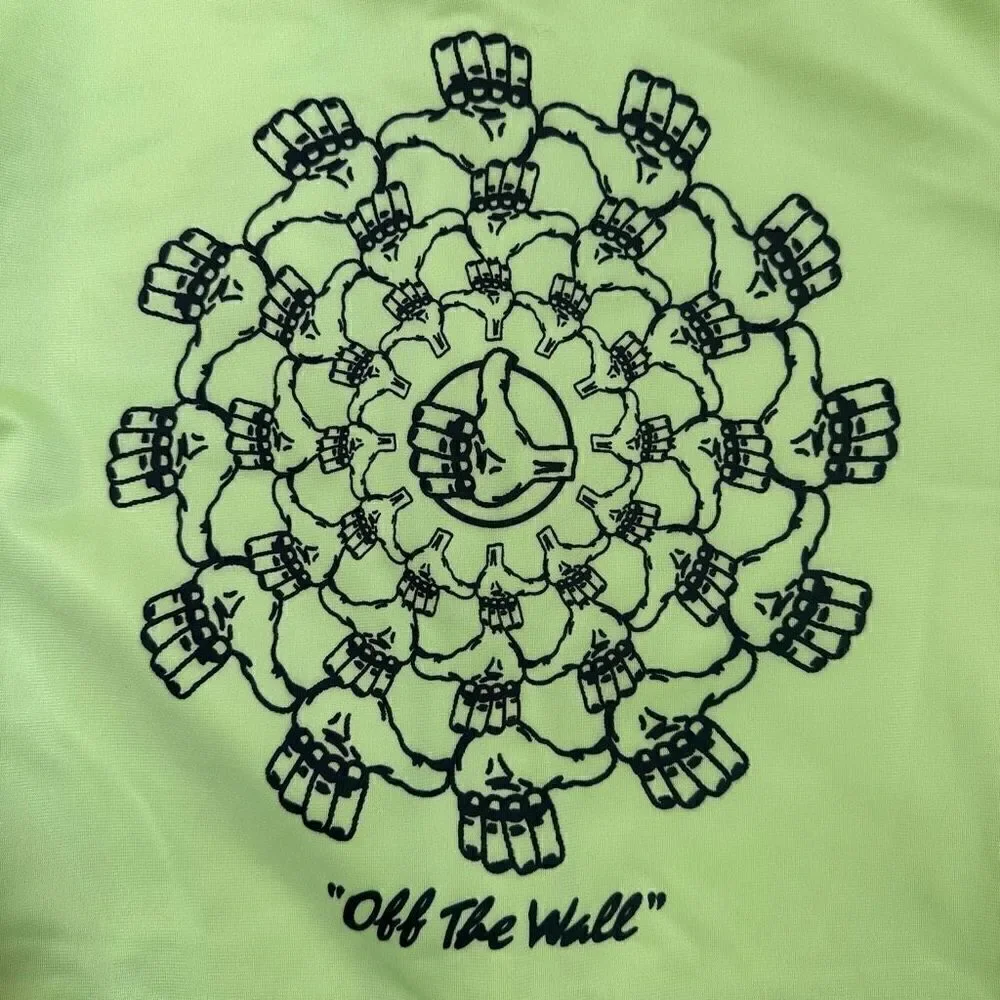 Vans Winner's Circle “Off the Wall”‎ Track Zip Jacket Size S Neon Green Black